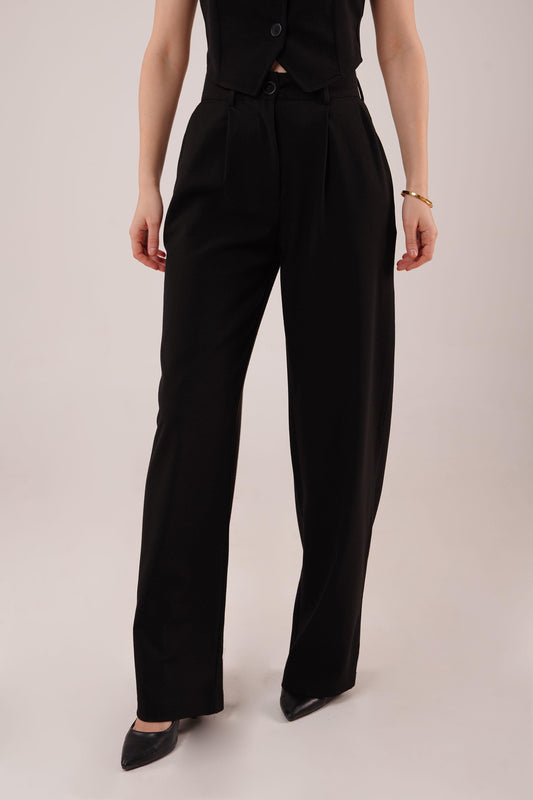 Premium Model Oturtmalı Siyah Pantolon
