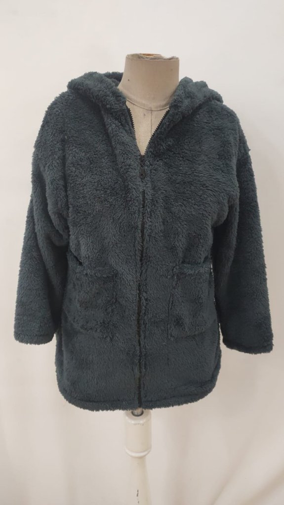 Kadın Uzun Kollu Kapşonlu önden Fermuarlı Cepli Welsoft Ceket