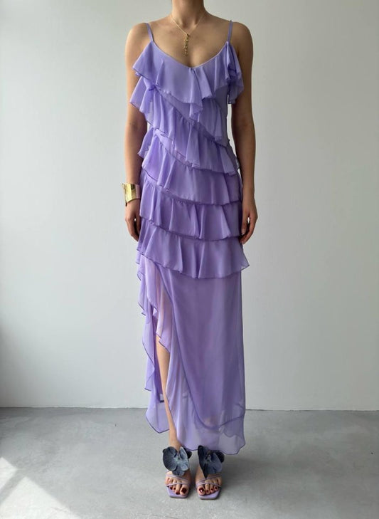 Ples Yırtmaç Detaylı Elbise