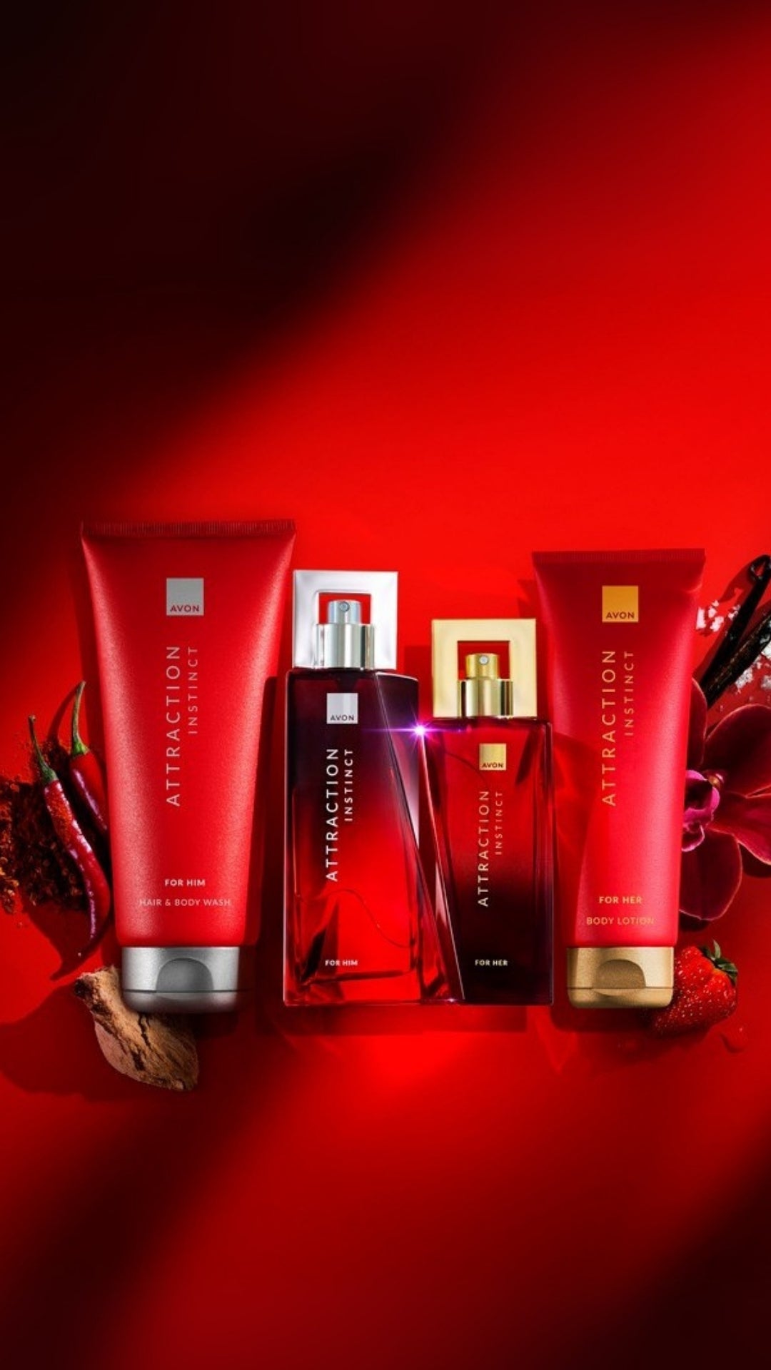 Attraction Instinct Çift Bakım Seti - Erkek & Kadın Parfüm + Şampuan & Losyon