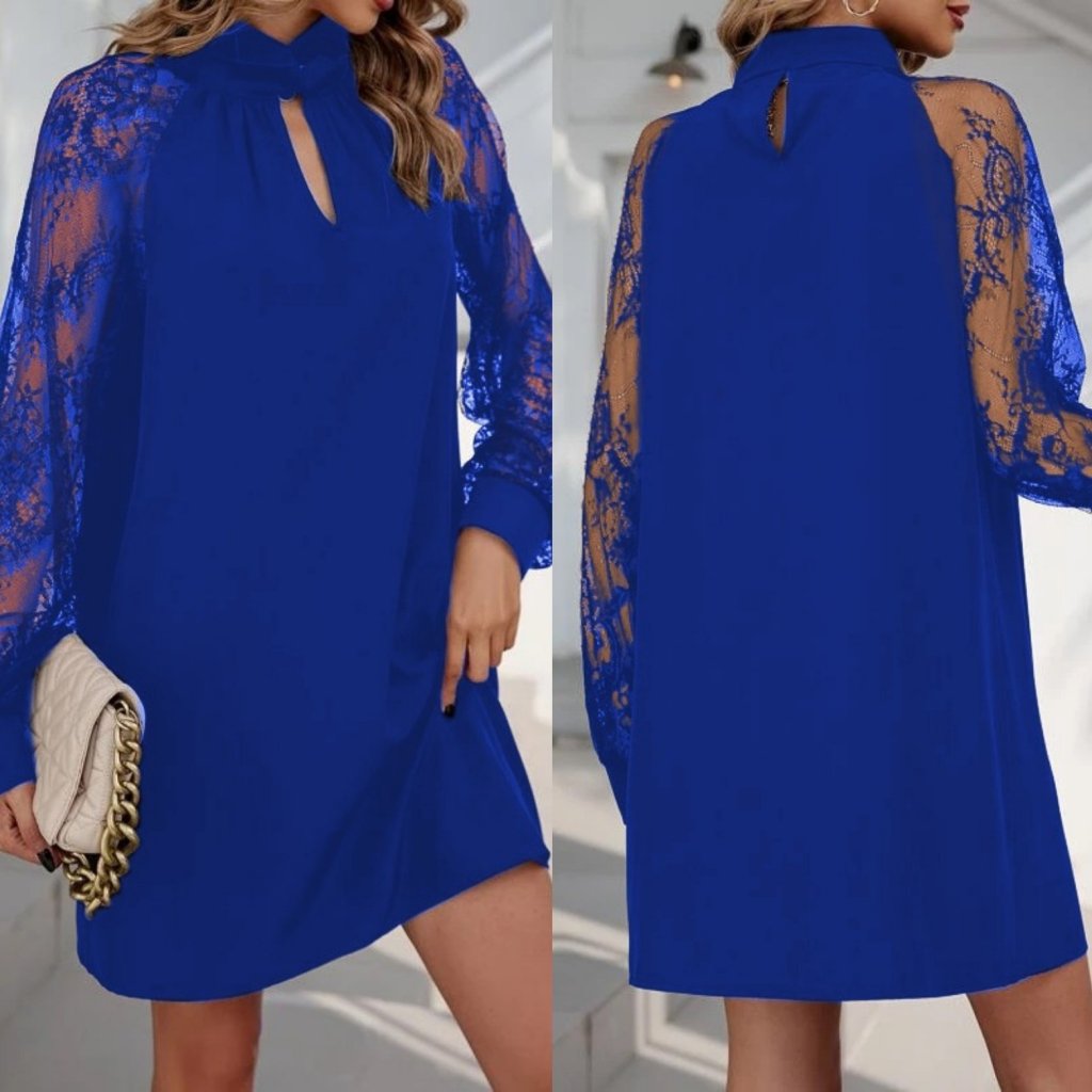 Kadın Uzun Kollu Damla Detaylı Sandy Mini Elbise