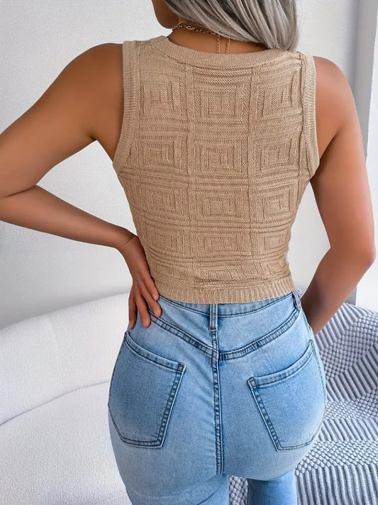 Kadın Askılı Bisiklet Yaka Güpüs Dekolteli Triko Crop Bluz