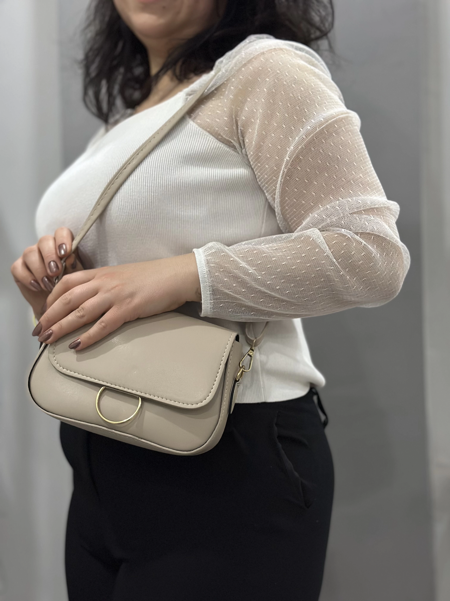 Bej cilt mossi çanta