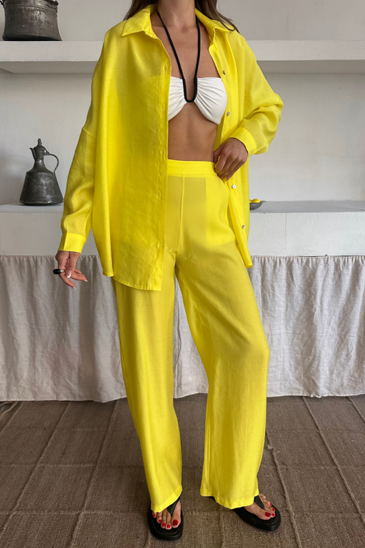 GÖMLEK - PANTOLON TAKIM - Sarı