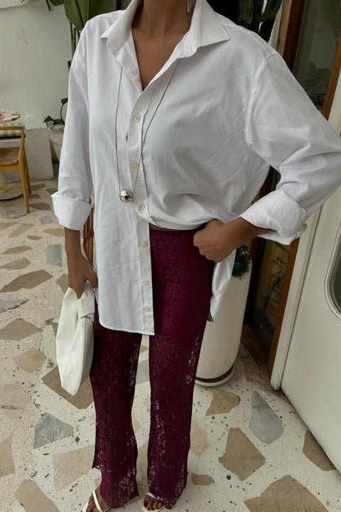 İçi Astarlı Dantel Pantolon 0081