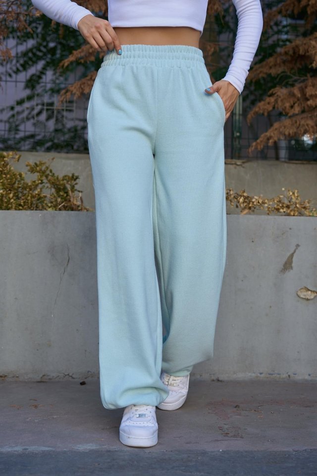 Düz Lastikli Eşofman - Mint Yeşili