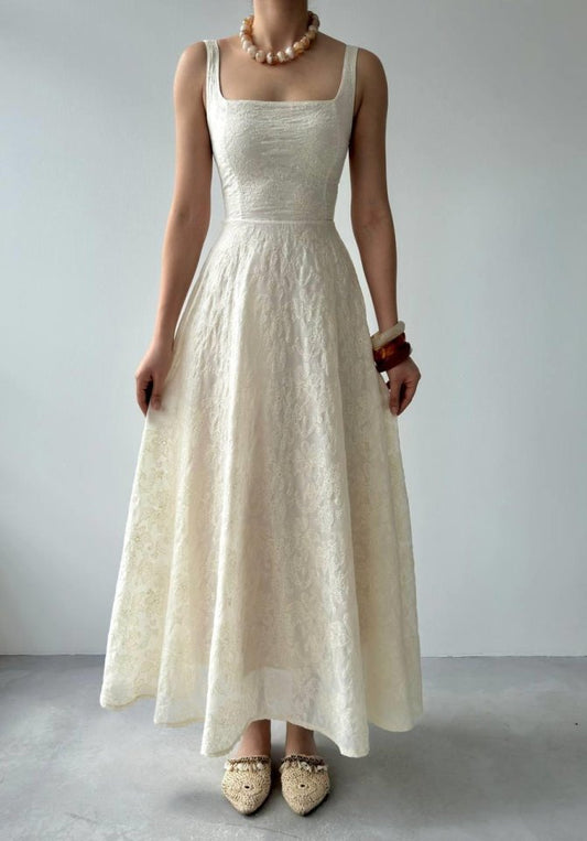 Cuper Çiçek Detaylı Elbise