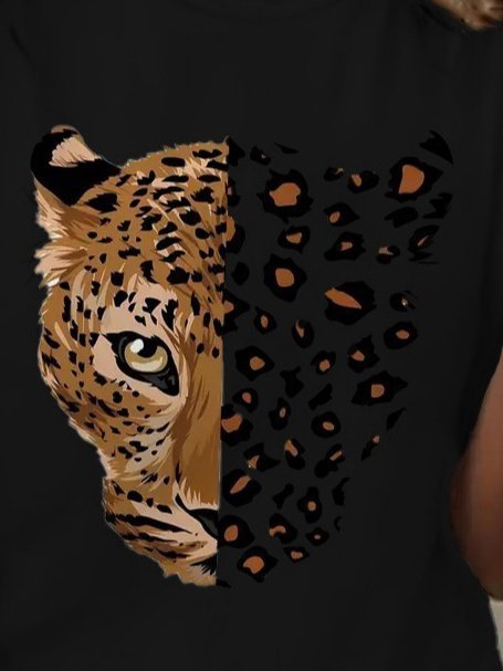 Kadın Kısa Kollu Bisiklet Yaka Desenli Viskon Bluz