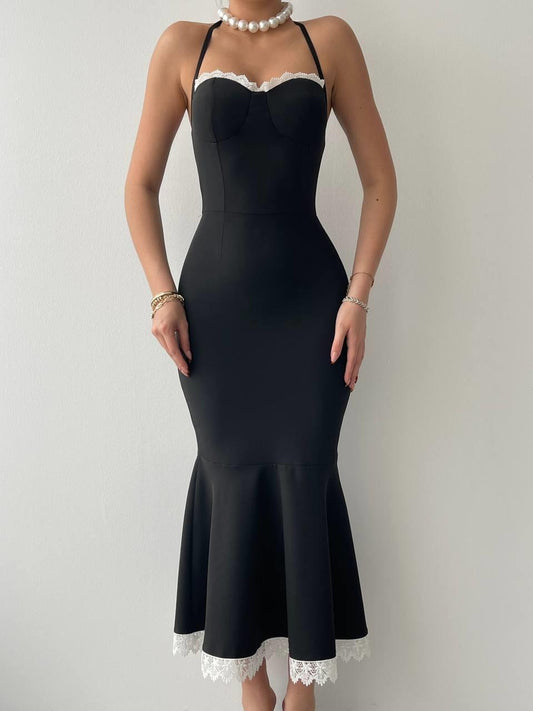 Monea Boyundan Bağlamalı Elbise