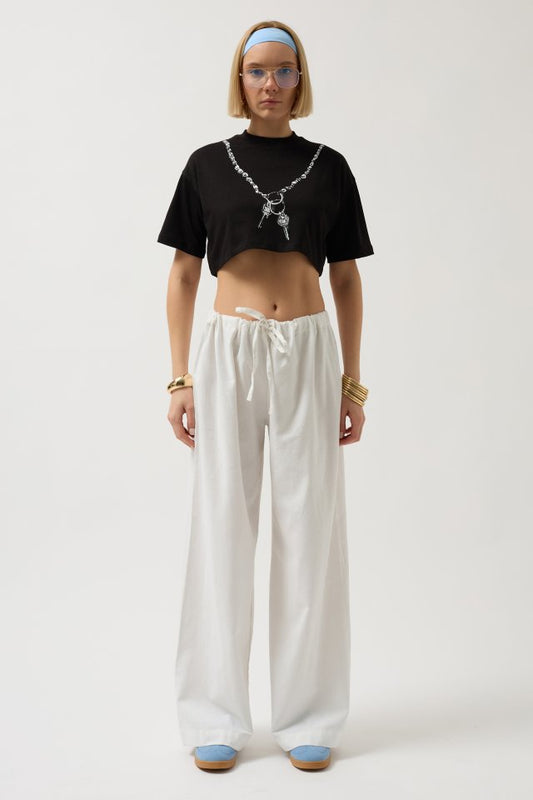 Baskılı Crop T-Shirt