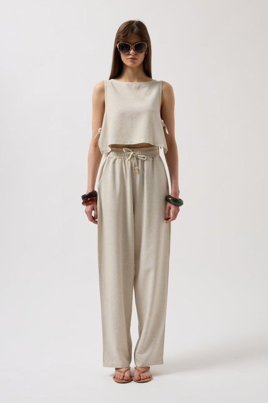 Yandan Bağlamalı Crop Bluz