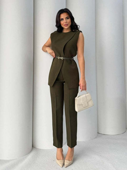 Vatkalı Ceket Pantolon İkili Takım