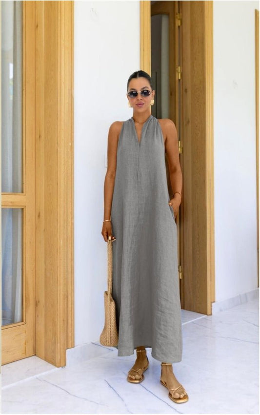 V Yaka Paraşüt Elbise