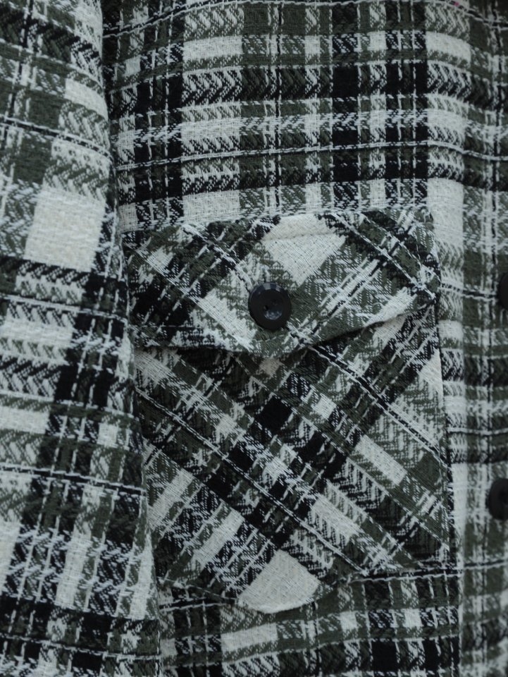 Kapaklı Cepli Tüvit Gömlek -Haki