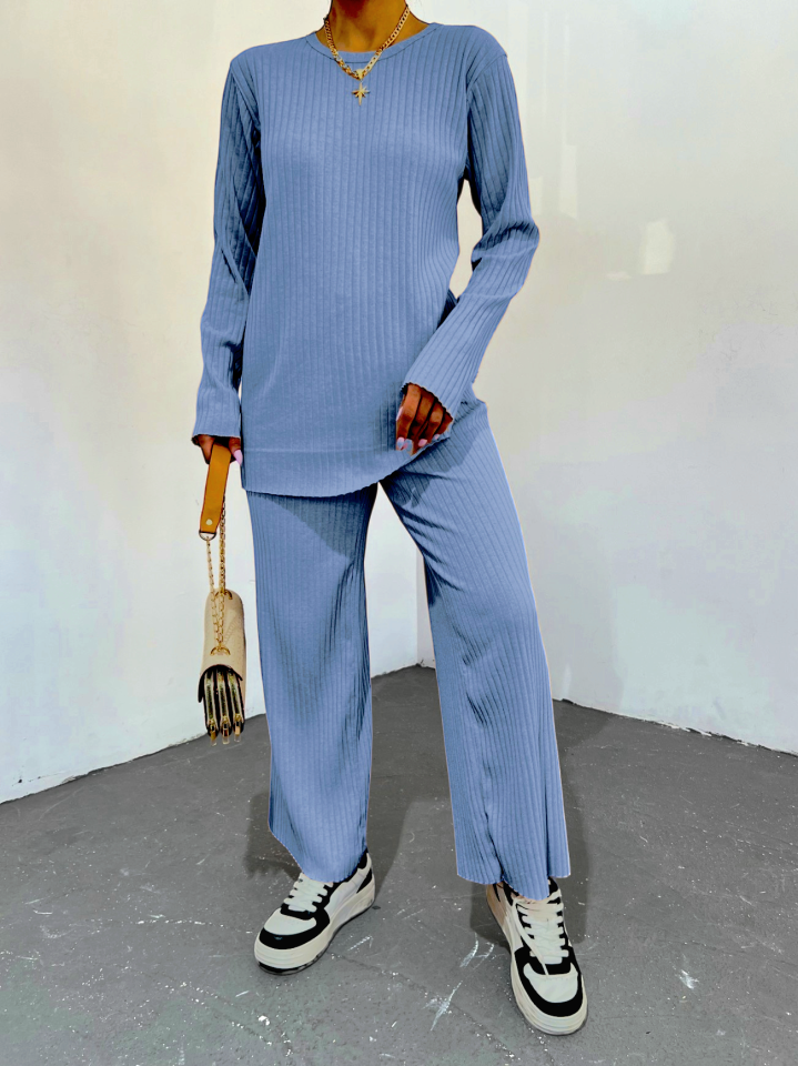 Bisiklet Yaka Kaşkorse Takım -Mavi