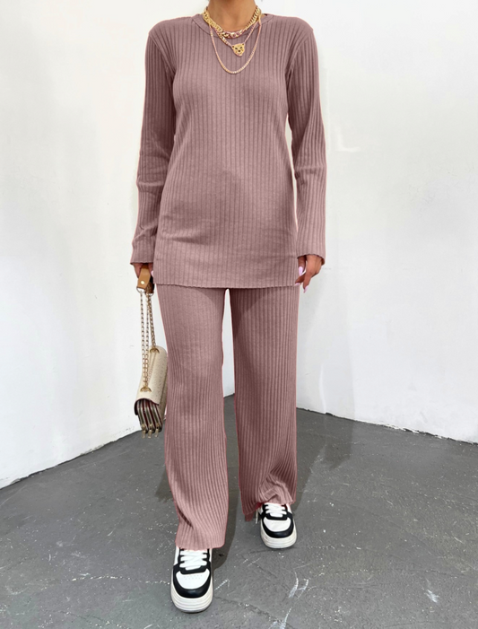 Bisiklet Yaka Kaşkorse Takım -Açık Kahve