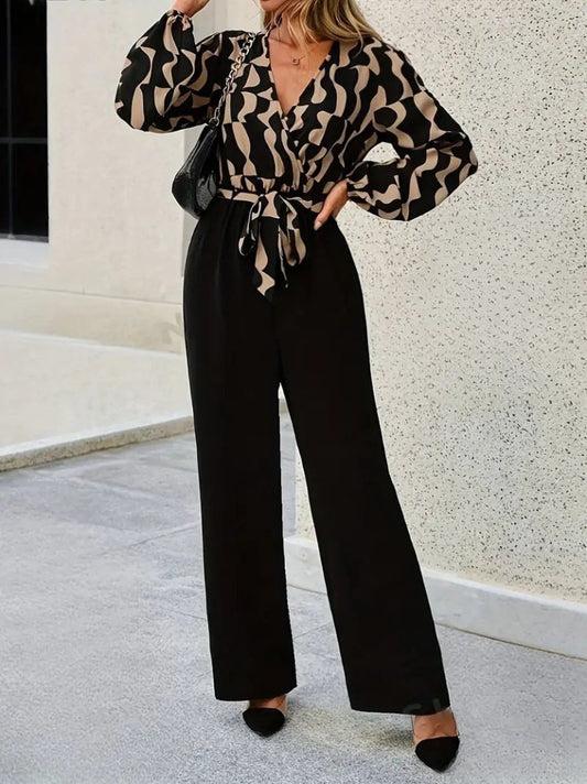 Kadın Uzun Kollu Kruvaze Yakalı Belden Kuşaklı üst Dalgıç Alt Ithal Krep Tulum