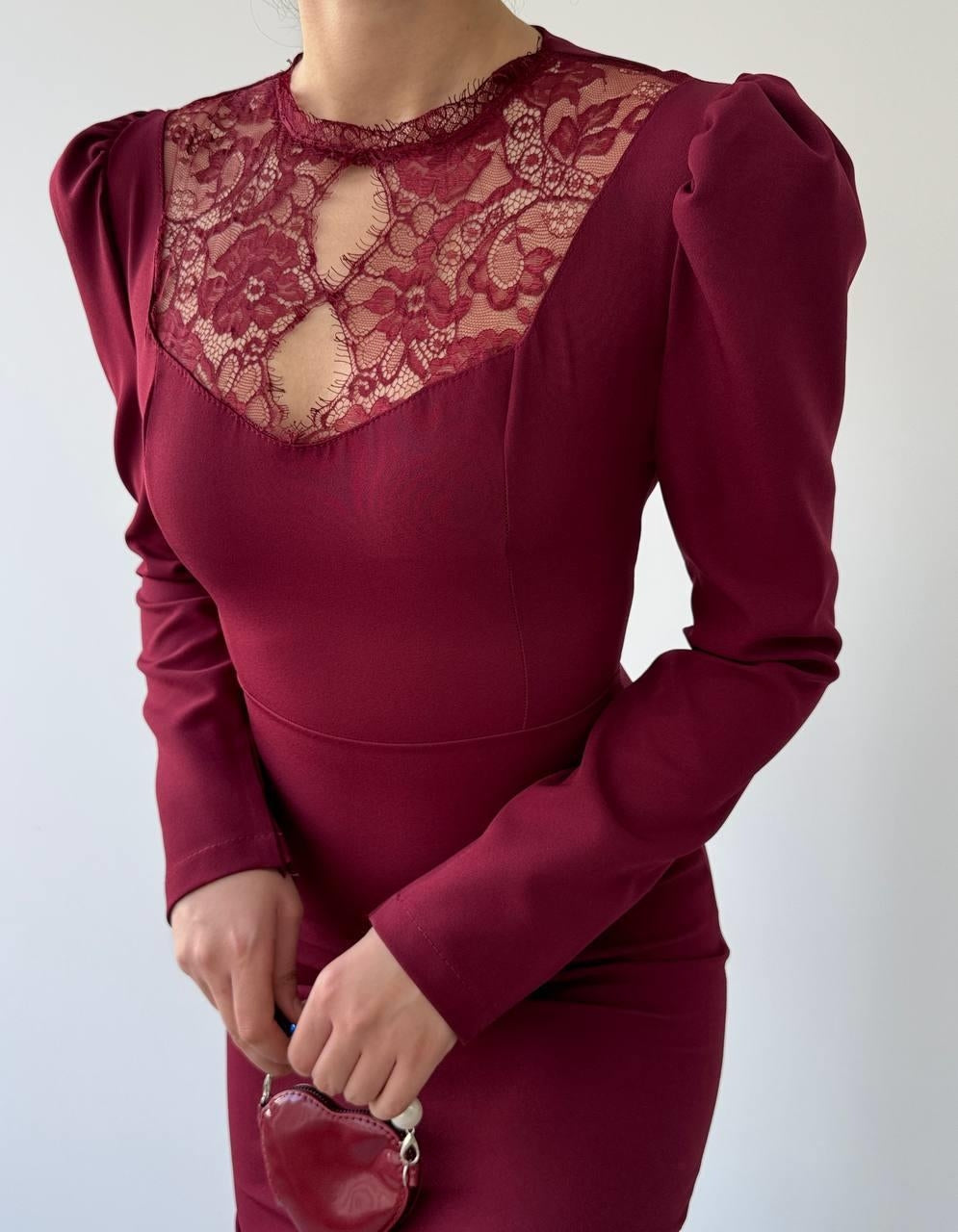 Port Dantel Detay Elbise