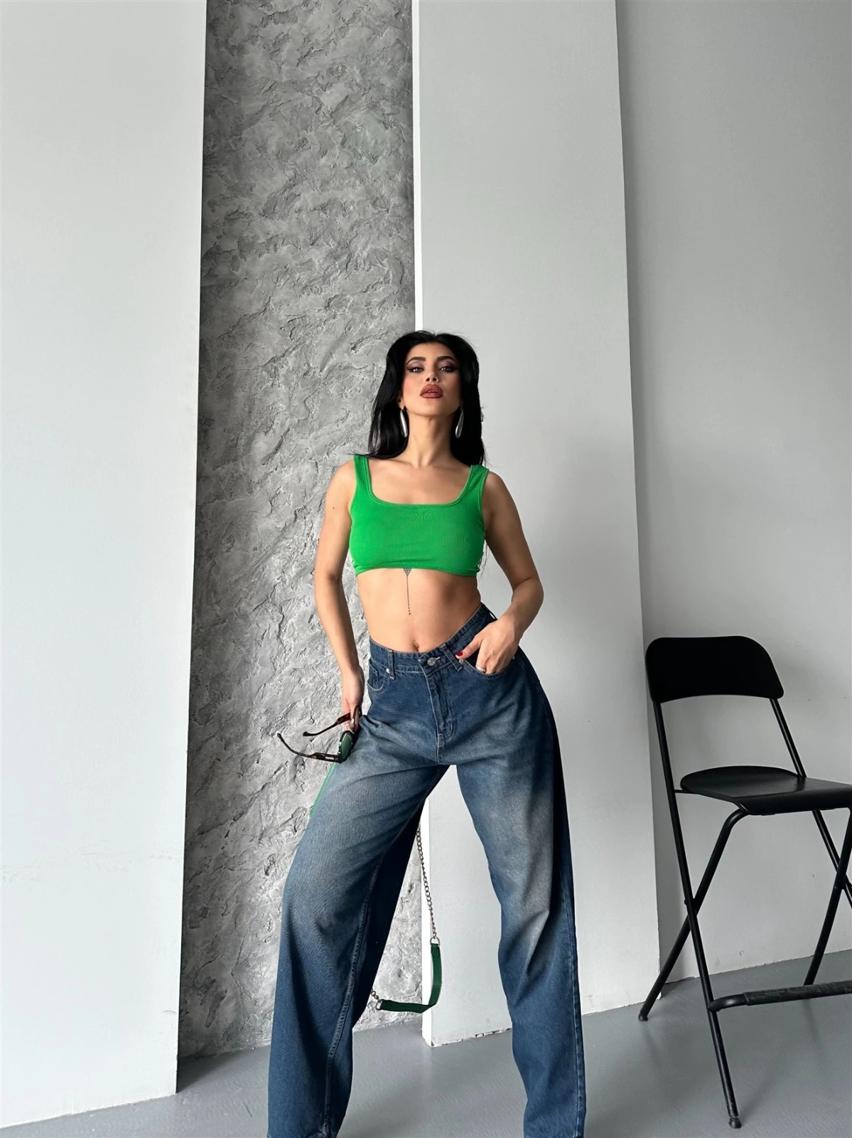 Baggy süper taş bıyık yıkama kahve tint jeans pantolon d2007