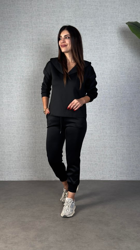 Kadın Uzun Kollu Kapüşonlu Ikili Takım