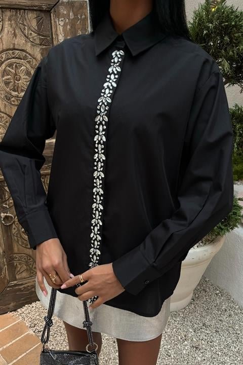 Önü Şerit Taşlı Gömlek 3448