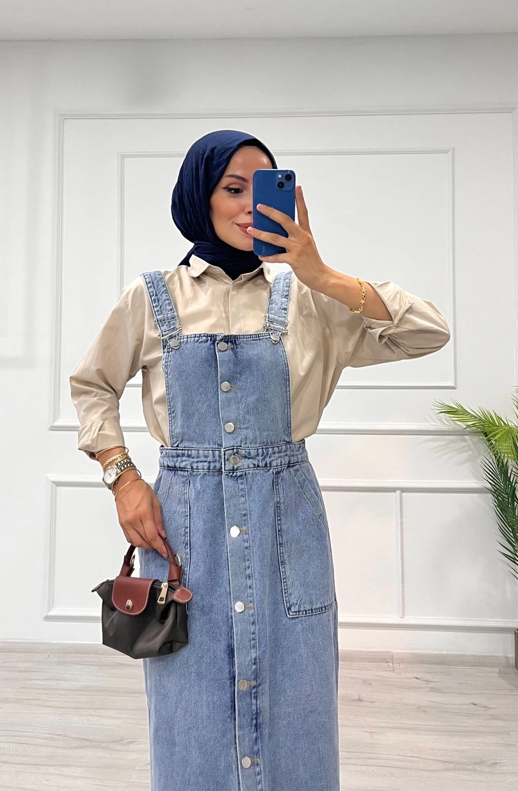 Etekli salopet enzim süper taş yıkama buz mavi d 2521