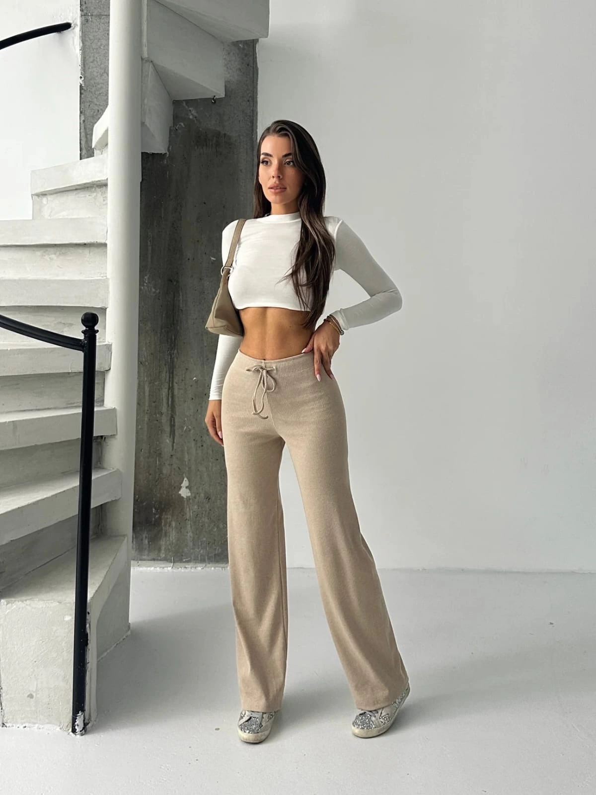 Fit comfort bej salaş pantolon A6011