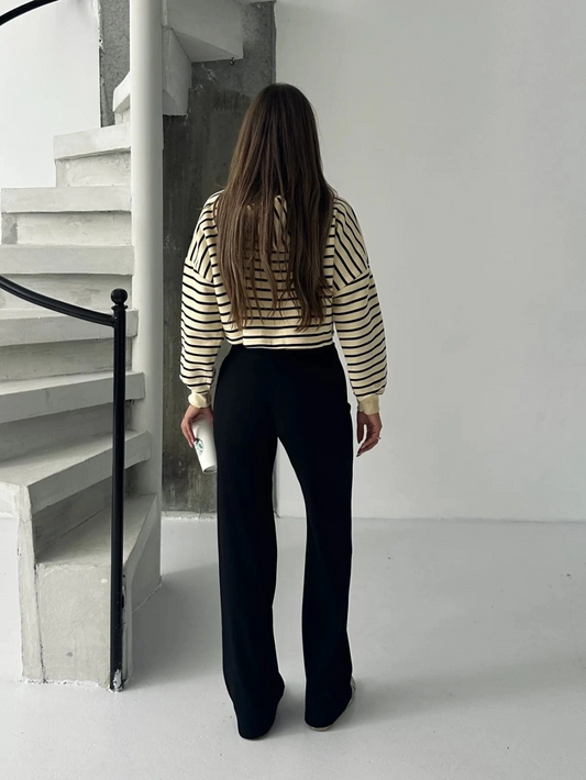 Fit comfort siyah salaş pantolon A6011