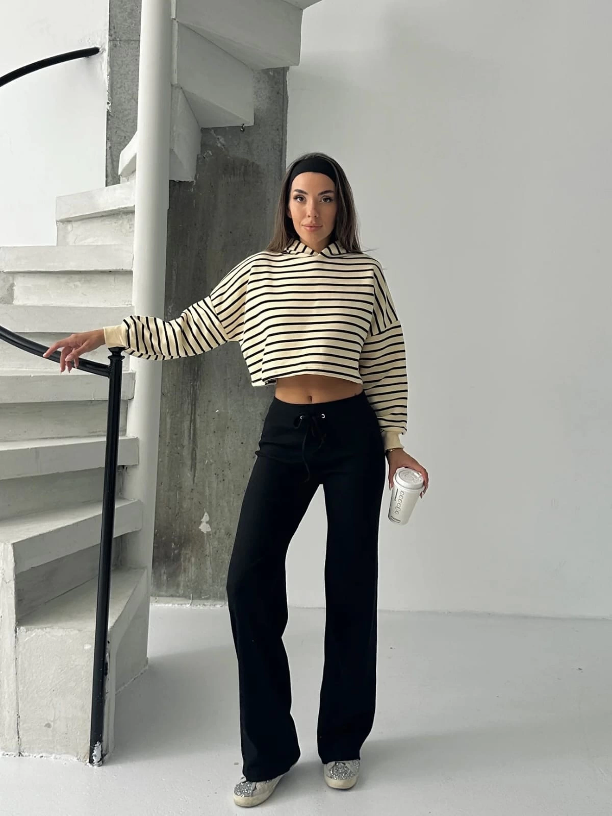 Fit comfort siyah salaş pantolon A6011