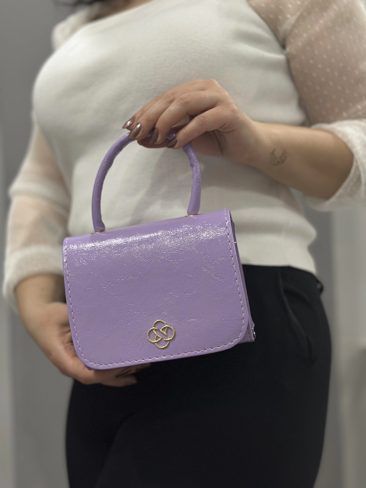 Lila cilt krash çanta