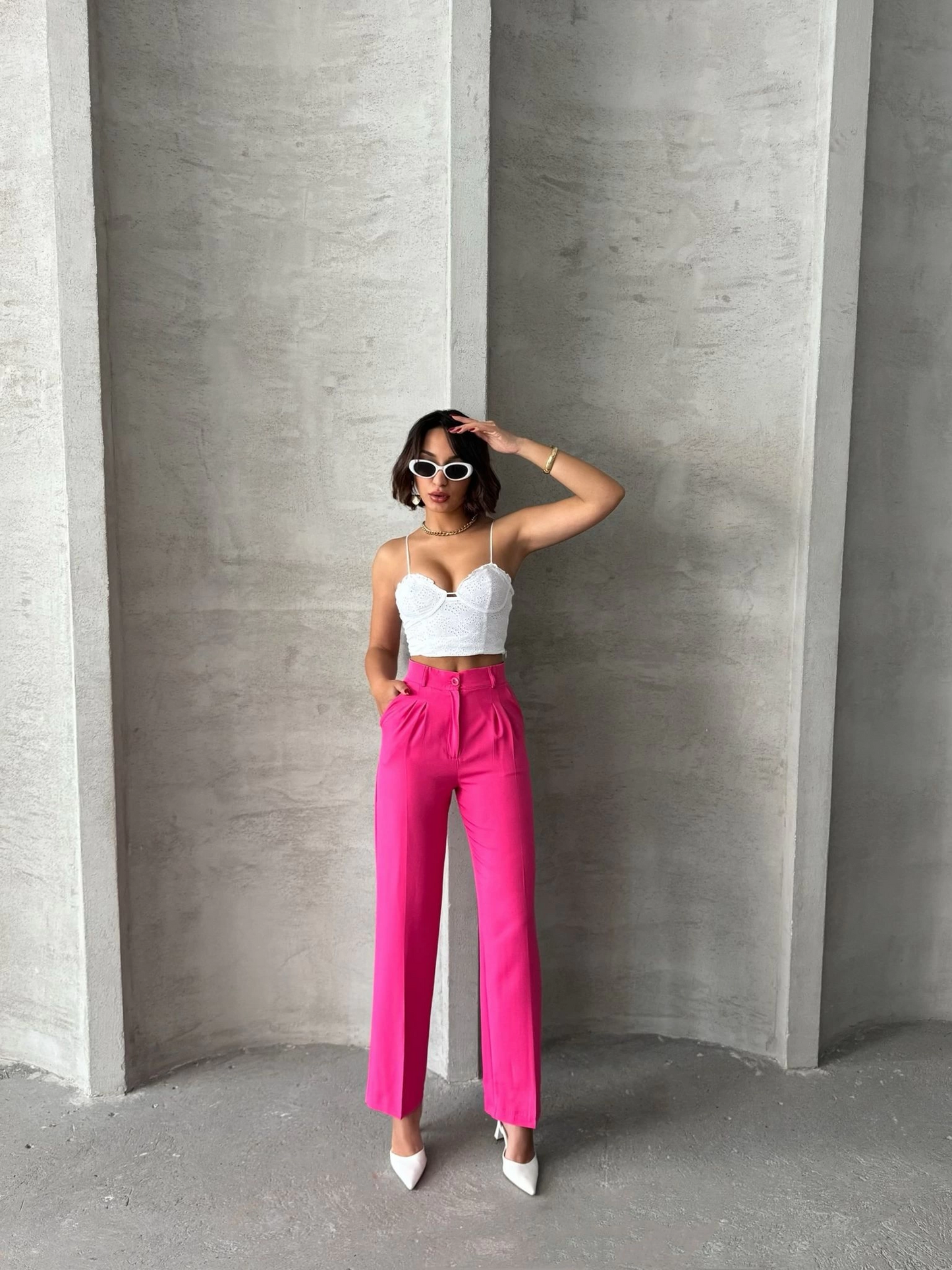 Palazzo fuşya pantolon