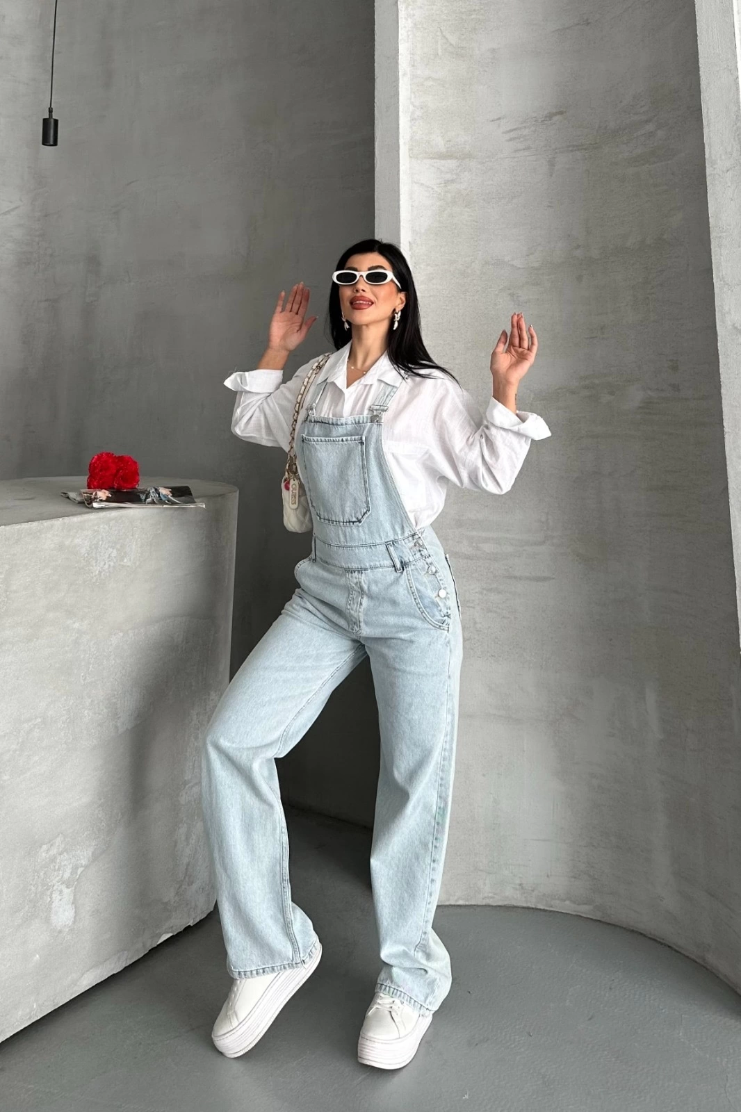 Pantolon kar yıkama salopet mavi d2514