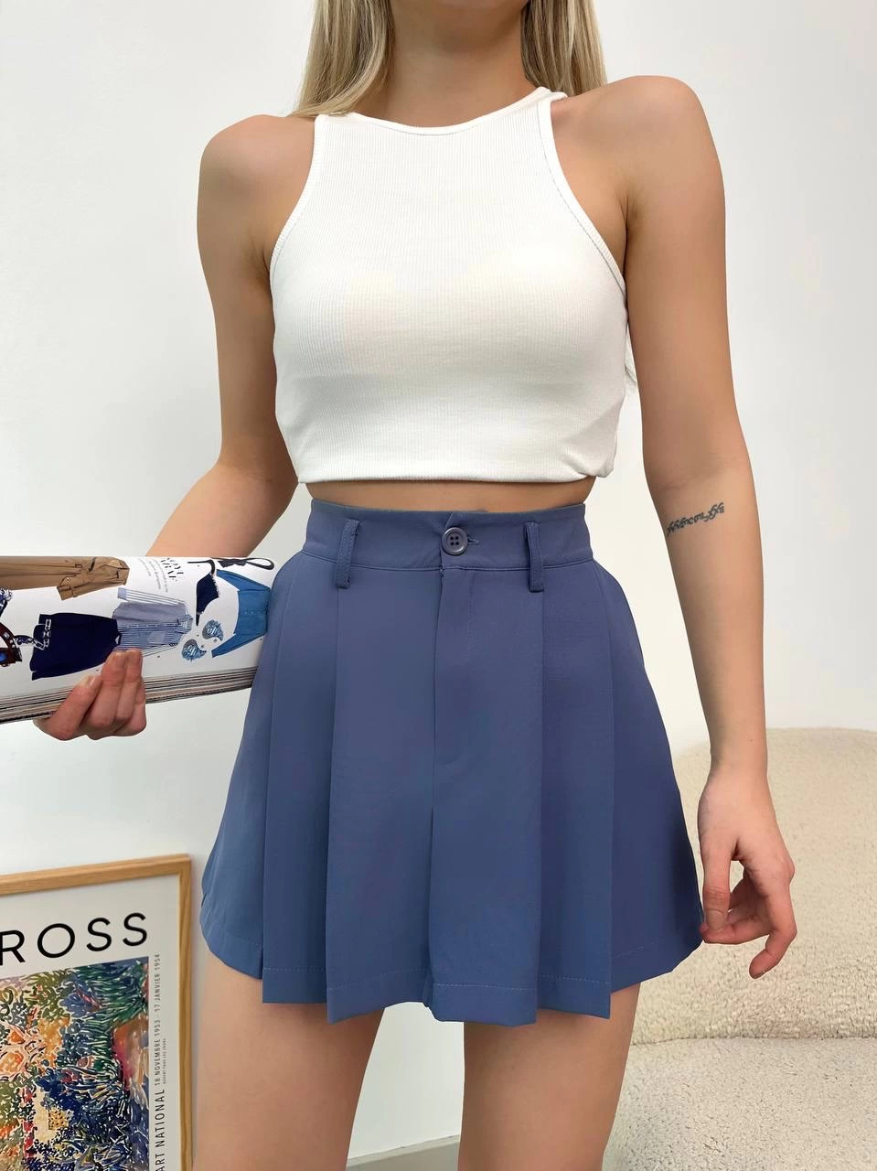 Pileli atlas mini etek s24820