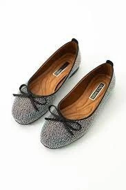 Potte Siyah Saten Babet Ayakkabı