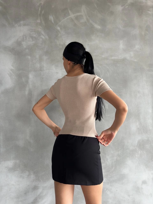 Taş baskılı kaş korse bluz