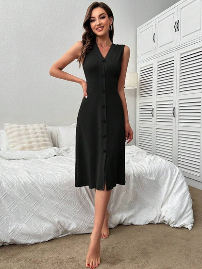 Kadın V Yakalı önden Düğmeli Kaşkorse Elbise