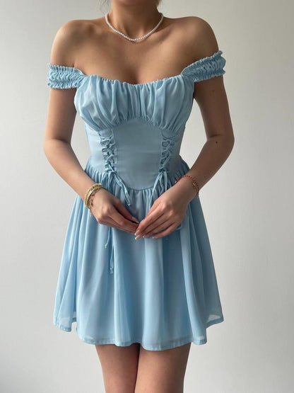 Aria Büzgü Askılı Elbise