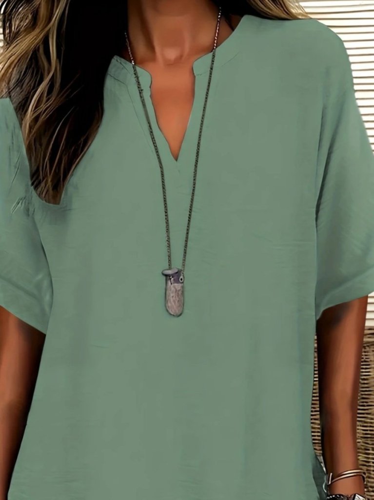 Kadın Kısa Kollu V Yakalı Aerobin Bluz