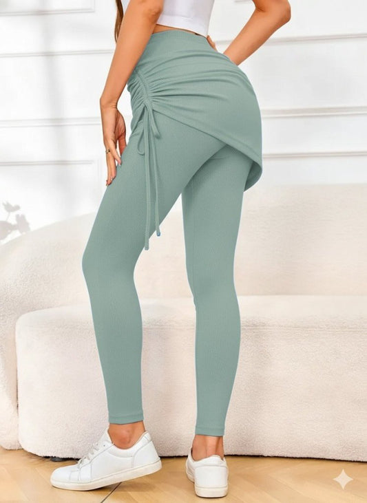 Kadın Yüksek Bel Yandan Büzgülü Alttan Uzun Kaşkorse Tayt Etek