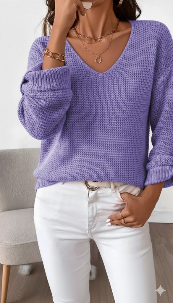 Kadın Uzun Kollu V Yakalı Düğmeli Triko Bluz