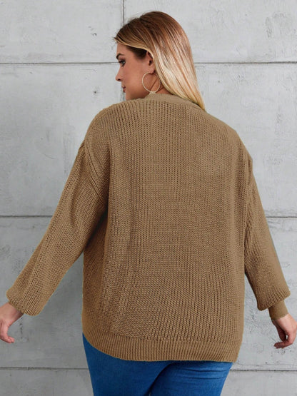 Kadın Beş Düğme Büyük Beden Triko Hırka