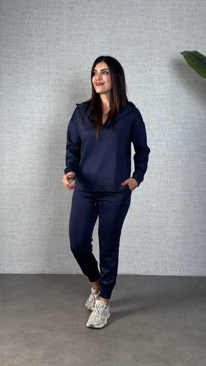 Kadın Uzun Kollu Kapüşonlu Ikili Takım