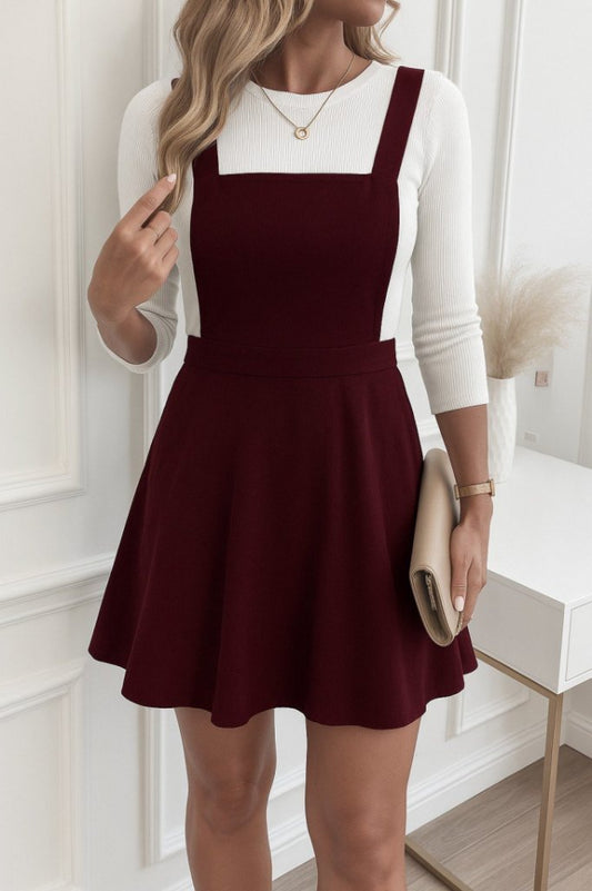 Kadın Askılı Sırttan çapraz Detaylı Kısa Kiloş Kadife Mini Elbise