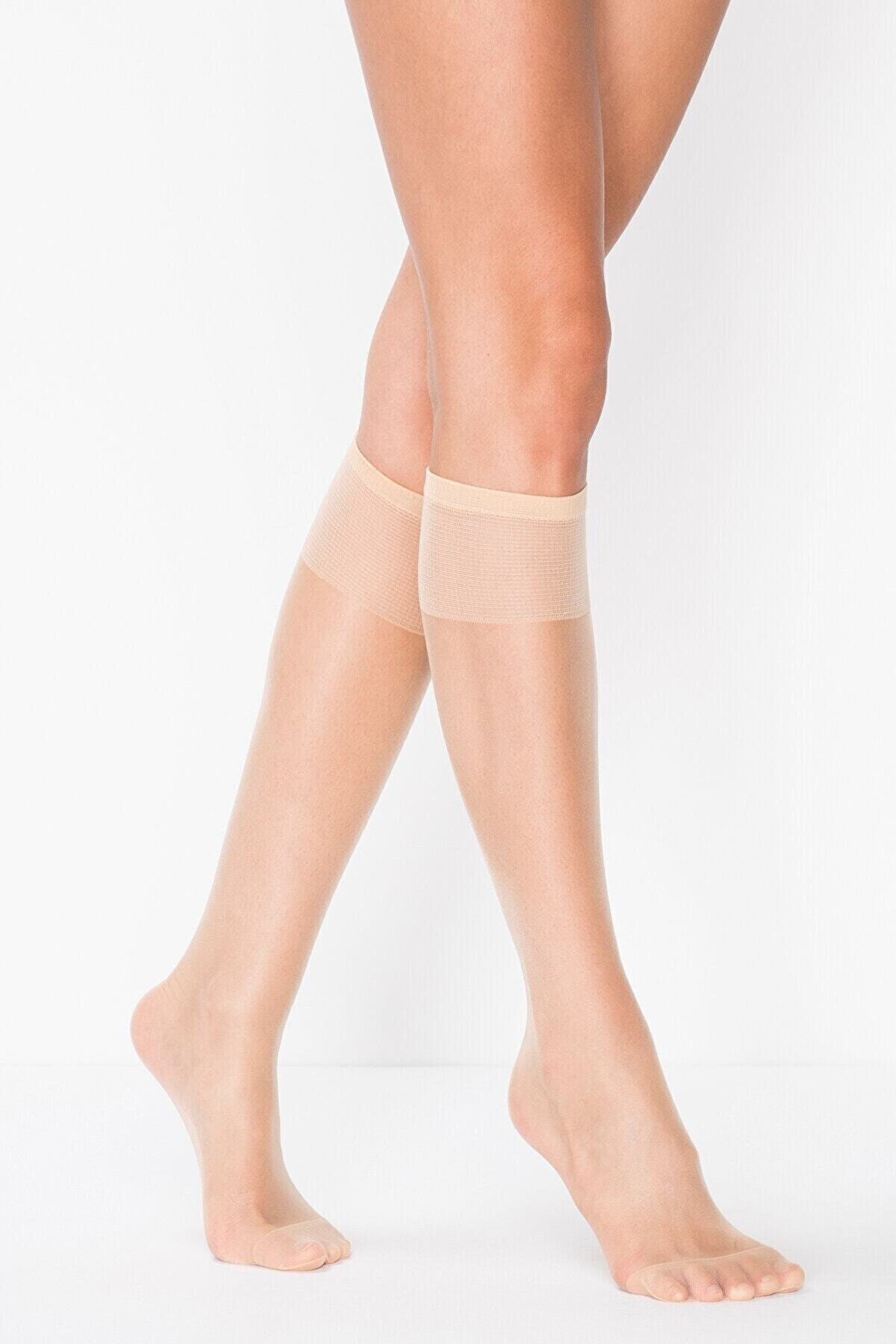 24'lü Eko Paket Süper 15 Den Mat Pantolon Çorabı (Diz Altı)