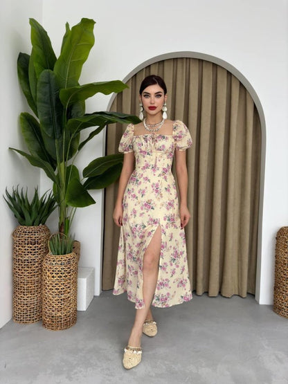 Zeze Balon Kol Elbise