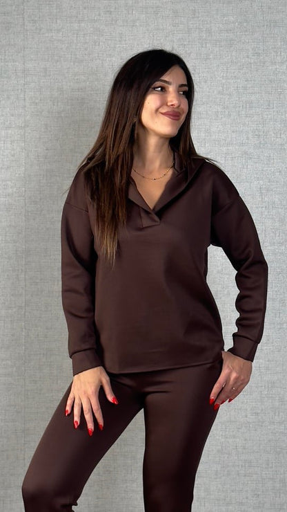 Kadın Uzun Kollu Kapüşonlu Ikili Takım