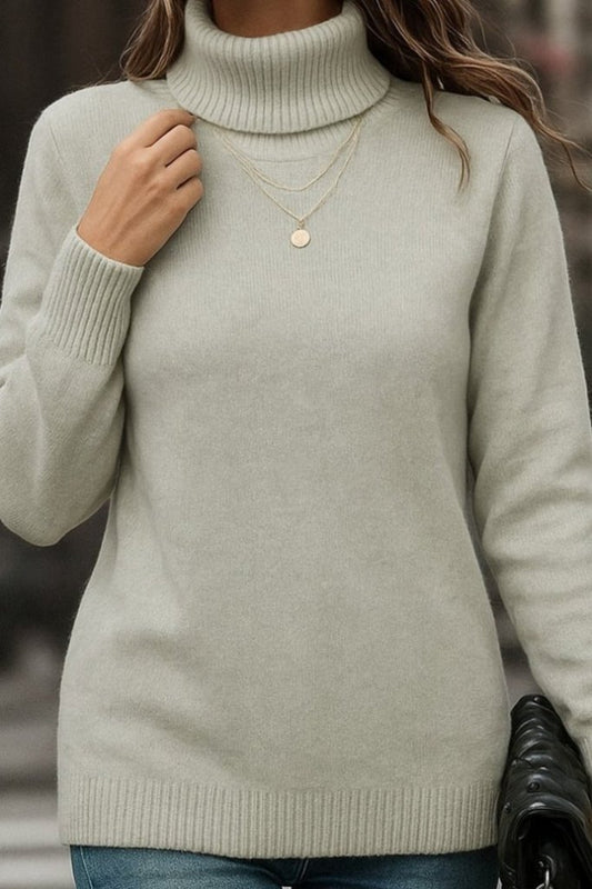 Kadın Uzun Kollu Balıkçı Yaka Triko Bluz