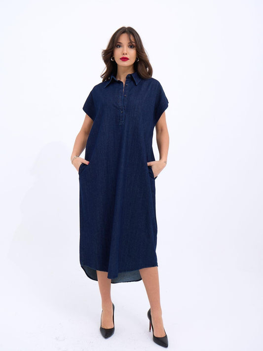 7348 KOT ELBİSE-MAVİ