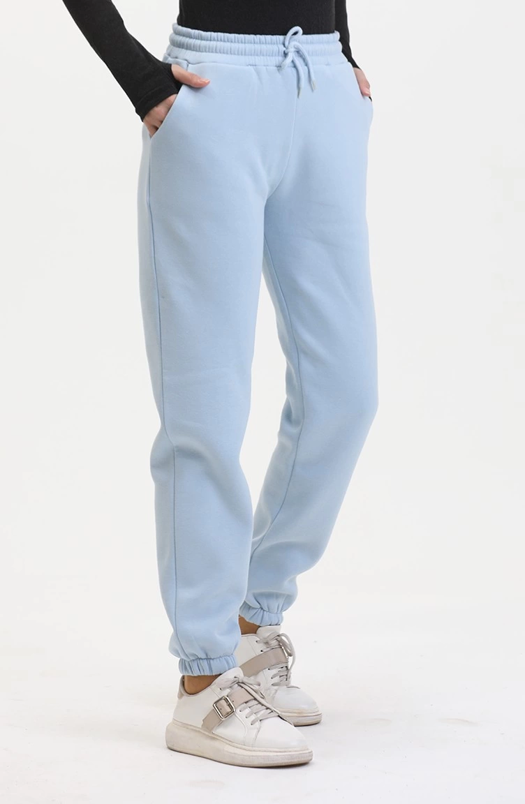 3 iplik şardonlu paça lastikli eşofman bebe mavi is001