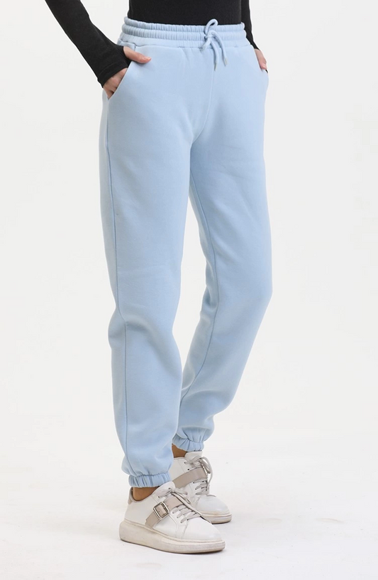 3 iplik şardonlu paça lastikli eşofman bebe mavi is001